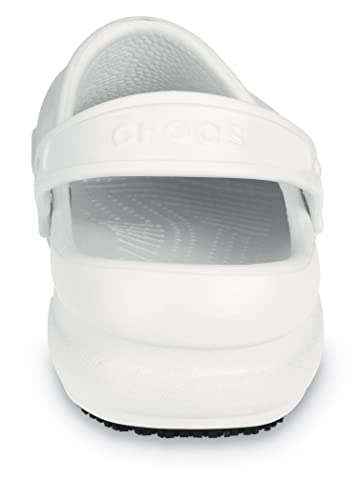 Crocs Unisex Adult Men's and Women's Bistro Clog | Slip Resistant Work Shoes , White, 9 Women 7 Men US