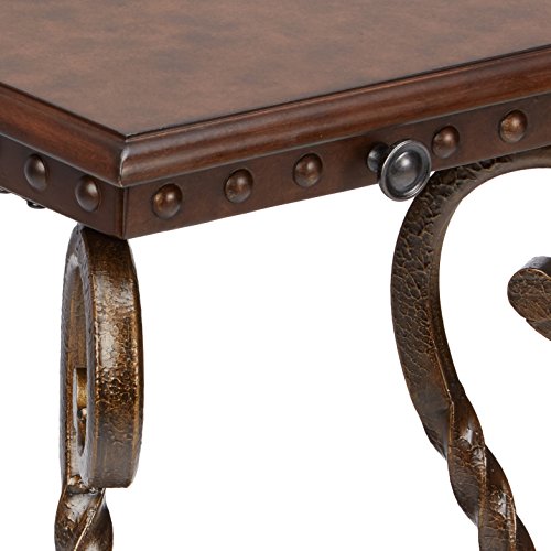 Signature Design by Ashley Rafferty Vintage Inspired Rectangular Open Chairside End Table, Dark Brown