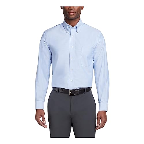 Van Heusen Men's Dress Shirt Regular Fit Oxford Solid, Blue, 3X-Large