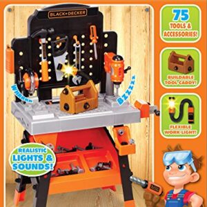 Black+Decker Kids Workbench - Power Tools Workshop - Build Your Own Toy Tool Box – 75 Realistic Toy Tools and Accessories [Amazon Exclusive]