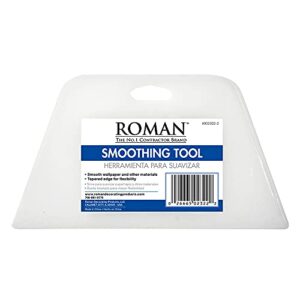 roman’s wallpaper smoothing tool for home improvement, wallpaper smoother for installation, 7.75-inch wide, plastic, white