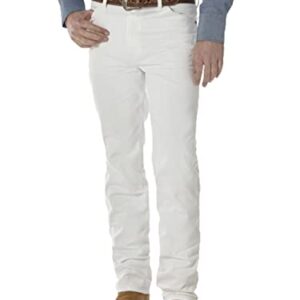 Wrangler mens 0936 Cowboy Cut Slim Fit jeans, White, 34W x 30L US