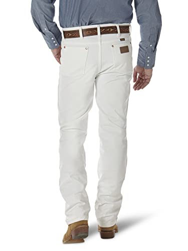 Wrangler mens 0936 Cowboy Cut Slim Fit jeans, White, 34W x 30L US