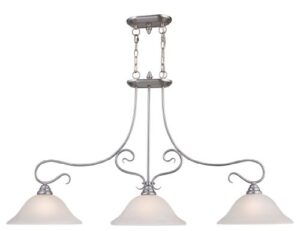 livex lighting 6108-91 island pendant with white alabaster glass shades, brushed nickel, 27.00x49.50x13.00