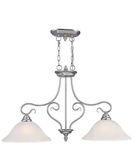 livex lighting 6132-91 island pendant with white alabaster glass shades, brushed nickel 21.25x34.50x13.00