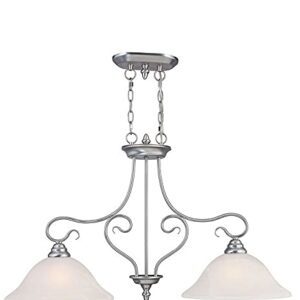 Livex Lighting 6132-91 Island Pendant with White Alabaster Glass Shades, Brushed Nickel 21.25x34.50x13.00