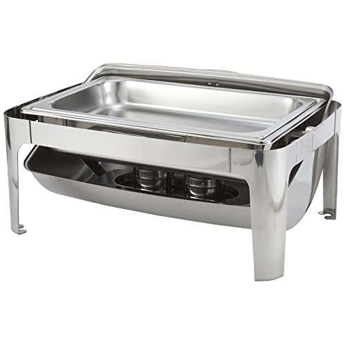 Winware Madison 8qt Full-size Chafer, Roll-top, S/S, Heavyweight, Stainless Steel