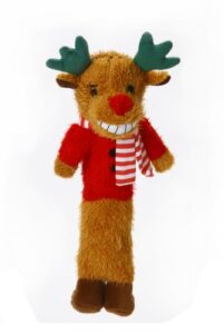 loofa reindeer 12" plush holiday dog toy