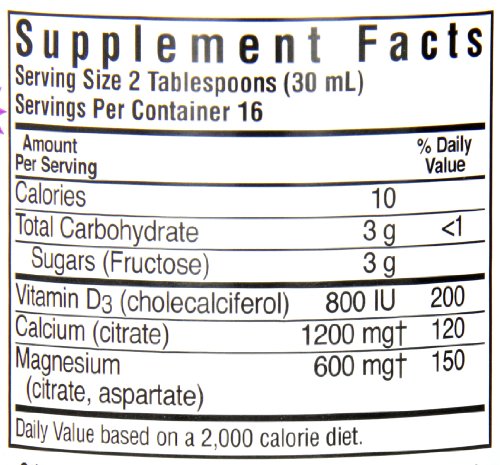 Bluebonnet Nutrition Liquid Calcium Citrate Calcium Citrate, Magnesium Citrate, Vitamin D3, Bone Health, Gluten Free, Soy Free, Milk Free, Kosher, 16 fl oz, 32 Servings, Mixed Berry Flavor