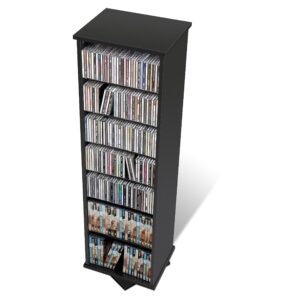prepac two-sided spinning tower storage cabinet, black