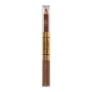 revlon eyebrow gel & pencil, colorstay brow fantasy 2-in-1 eye makeup, longwearing with precision tip, 105 brunette, 0.04 oz