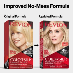 Revlon Permanent Hair Color, Permanent Hair Dye, Colorsilk with 100% Gray Coverage, Ammonia-Free, Keratin and Amino Acids, 60 Dark Ash Blonde, 4.4 Oz (Pack of 1)