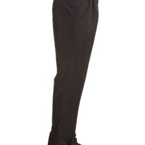 Haggar mens Mynx Gabardine Hidden Expandable Waistband Classic Fit Front Pleated dress pants, Black, 36W x 32L US