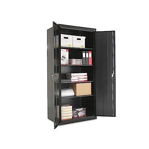 Alera CM7824BK 36 in. x 78 in. x 24 in. Assembled High Storage Cabinet with Adjustable Shelves - Black