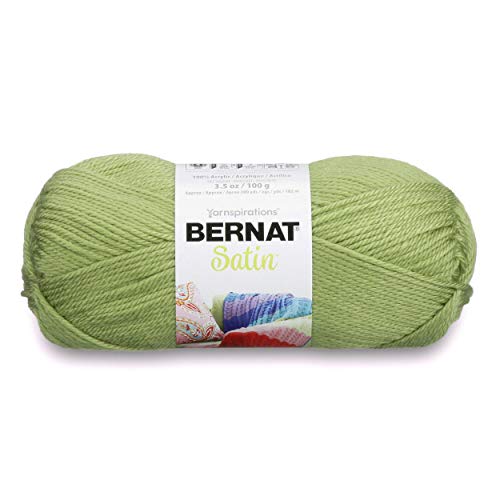 Bernat Satin Solid Yarn, 3.5 oz, Gauge 4 Medium Worsted, 100% Acrylic, Fern