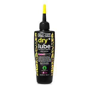muc off dry chain lube, 120 milliliters - biodegradable bike chain lubricant suitable for all types of bike - formulated for dry weather conditions