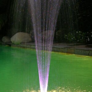 Alpine Corporation FTC102 550-GPH Pump 48-LED Light Floating Spray Fountain, 12"L x 12"W x 6"H / 14"H, Black