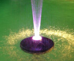 alpine corporation ftc102 550-gph pump 48-led light floating spray fountain, 12"l x 12"w x 6"h / 14"h, black