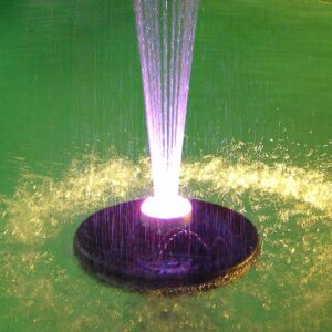 Alpine Corporation FTC102 550-GPH Pump 48-LED Light Floating Spray Fountain, 12"L x 12"W x 6"H / 14"H, Black