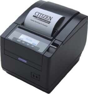 citizen america ct-s801s3rsubkp ct-s801 series pos thermal printer with pne sensor, top exit, 300 mm/sec printing speed, rs-232c serial connection, black