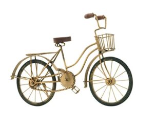 deco 79 metal bike sculpture, 19" x 5" x 12", brown