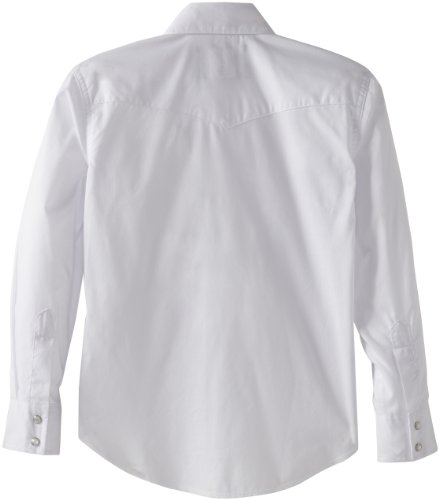 Wrangler Boys' Long Sleeve Dress Western Solid Snap Shirt - Small - White