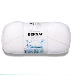 Bernat 16312121005 Big Ball Baby Solid Yarn - (3) Light Gauge 100% Acrylic - 12.3 oz - White - Machine Wash & Dry , Baby White