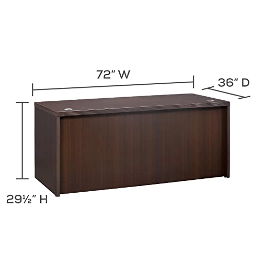 Safco Mayline ARD7236LDC Aberdeen Desk, 72", Mocha Laminate