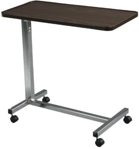 drive medical 13003 non tilt top overbed table with wheels, chrome