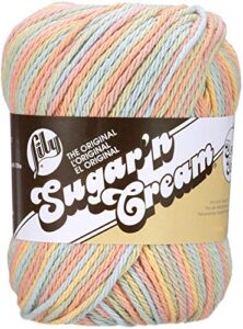 lily sugar'n cream super size ombres yarn, 3 oz, buttercream, 1 ball