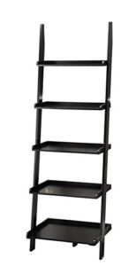 convenience concepts american heritage 5 shelves bookshelf ladder, black