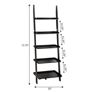Convenience Concepts American Heritage 5 shelves Bookshelf Ladder, Black