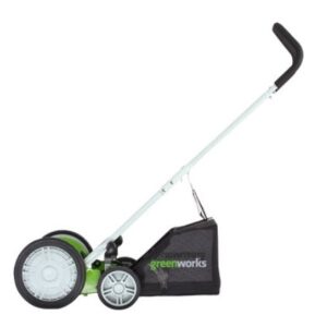 Greenworks 25072 20-Inch 5-Blade Push Reel Lawn Mower with Grass Catcher