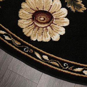 Home Dynamix Optimum Amell Traditional Floral Area Rug, 8 ft, Black/Burgundy