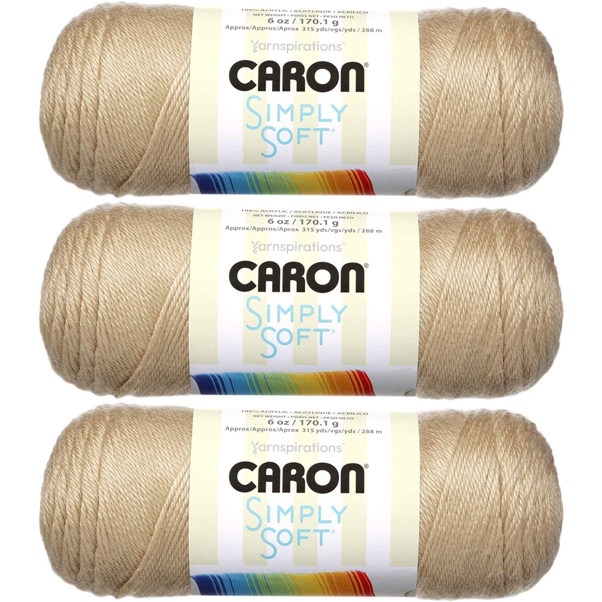 Caron Simply Soft Yarn Solids (3-Pack) Bone H97003-9703