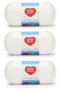 bulk buy: red heart soft baby steps yarn (3-pack) white e746-9600