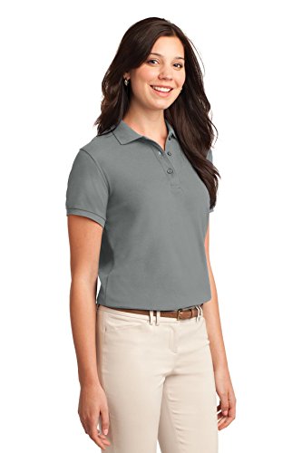 Port Authority Ladies Silk Touch Polo M Cool Grey