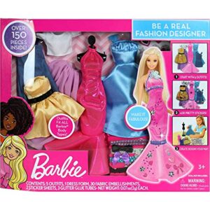 barbie be a fashion designer doll dress up kit, 5 outfits