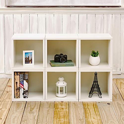 Way Basics Eco Stackable 1 tier Storage Cube, Cubby Organizer (Tool-Free Assembly and Uniquely Crafted from Sustainable Non Toxic zBoard paperboard), Black Wood Grain