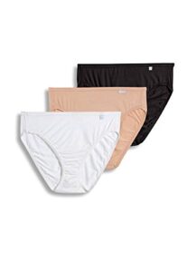 jockey women's underwear supersoft french cut - 3 pack, black/light/ivory, 8