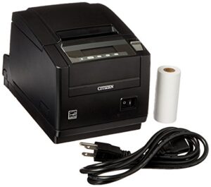 citizen america ct-s801s3etubkp ct-s801 series pos thermal printer with pne sensor, top exit, 300 mm/sec printing speed, ieee1284 ethernet connection, black
