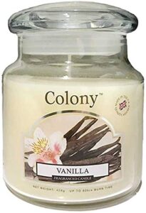 wax lyrical - colony collection - vanilla scented classic glass jar candles (burns up to 80 hours) - made in england