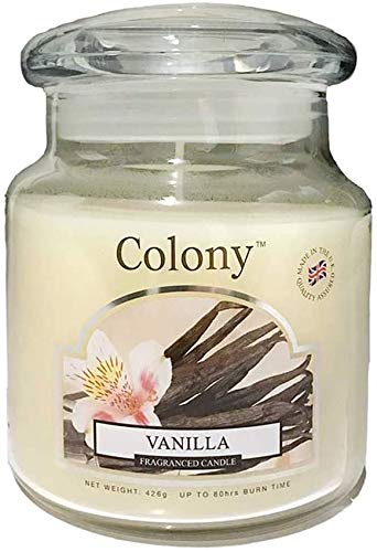 Wax Lyrical - Colony Collection - Vanilla Scented Classic Glass Jar Candles (Burns Up to 80 Hours) - Made in England