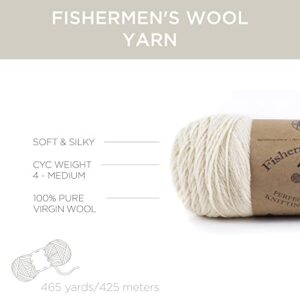 Lion Brand Yarn 150-098F Fishermen's Wool Yarn, Natural