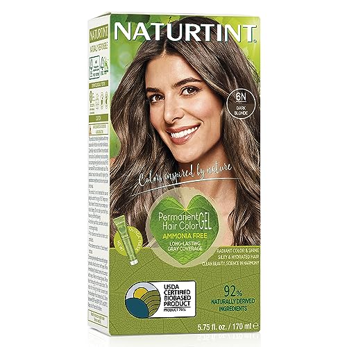 Naturtint Permanent Hair Color 6N Dark Blonde (Pack of 1), Ammonia Free, Vegan, Cruelty Free, up to 100% Gray Coverage, Long Lasting Results