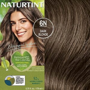 Naturtint Permanent Hair Color 6N Dark Blonde (Pack of 1), Ammonia Free, Vegan, Cruelty Free, up to 100% Gray Coverage, Long Lasting Results