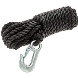 Attwood 11739-2 Poly Winch Rope with Steel Hook (3/8-Inch x 20-Feet)