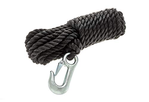 Attwood 11739-2 Poly Winch Rope with Steel Hook (3/8-Inch x 20-Feet)