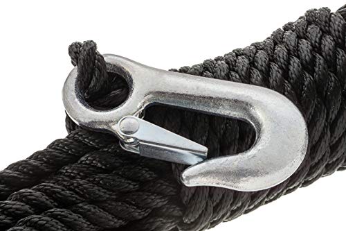 Attwood 11739-2 Poly Winch Rope with Steel Hook (3/8-Inch x 20-Feet)