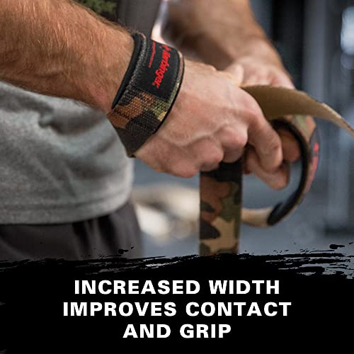 Harbinger Padded Cotton Lifting Straps with NeoTek Cushioned Wrist (Pair), Camo